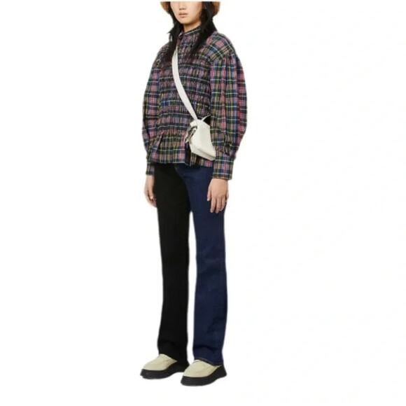 FRAME Le Jane Colour-Block StraightLeg High-Rise Stretch Denim Jeans Size27 Tall - Picture 3 of 12